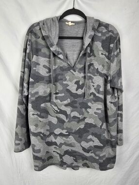 Jane And Delancey Camouflage Pullover Lightweight Comfy Sweatshirt Hoodie sz 2X